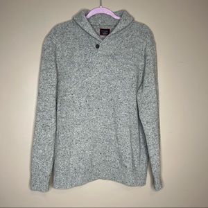 Untuckit Grey Marl Lambs Wool Cowl Neck Van Douzer Sweater